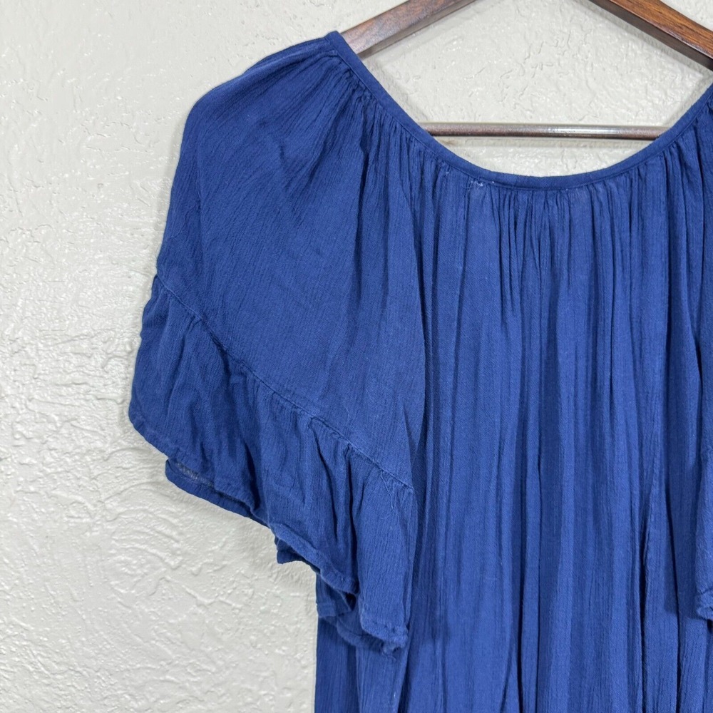 Vintage Y2K Boho Western Cowgirl Dress Tunic S Gauzy Tiered Embroidery Festival - Picture 7 of 10